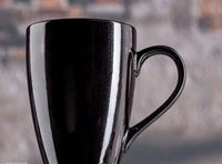 CERAMIC Black Shinning 325ml set of 6 Coffee /Tea /Milk Mug For Everyday - Black